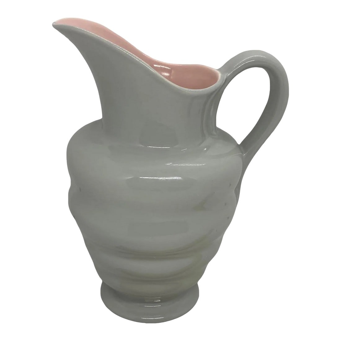 Early 20th Century S. Fielding & Co. English Art Deco Style Crown Devon Gray & Pink Pitcher Pattern: S. Fielding & Co. English Crown Devon Art Deco Style 9" Gray & Pink Pitcher. Pattern A544. Add a touch of elegance to your home with this stunning S. Fielding & Co. English Art Deco Style Crown