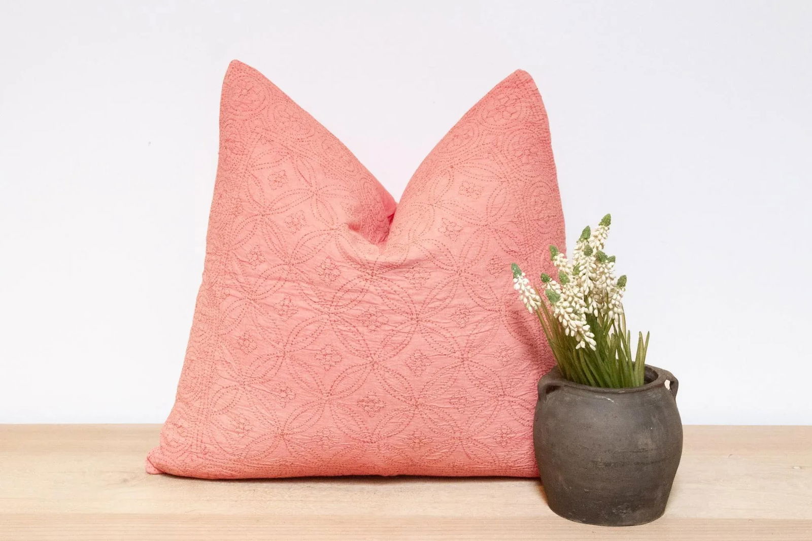 Rose Quartz Hand-Stitched Pillow Cover - 2