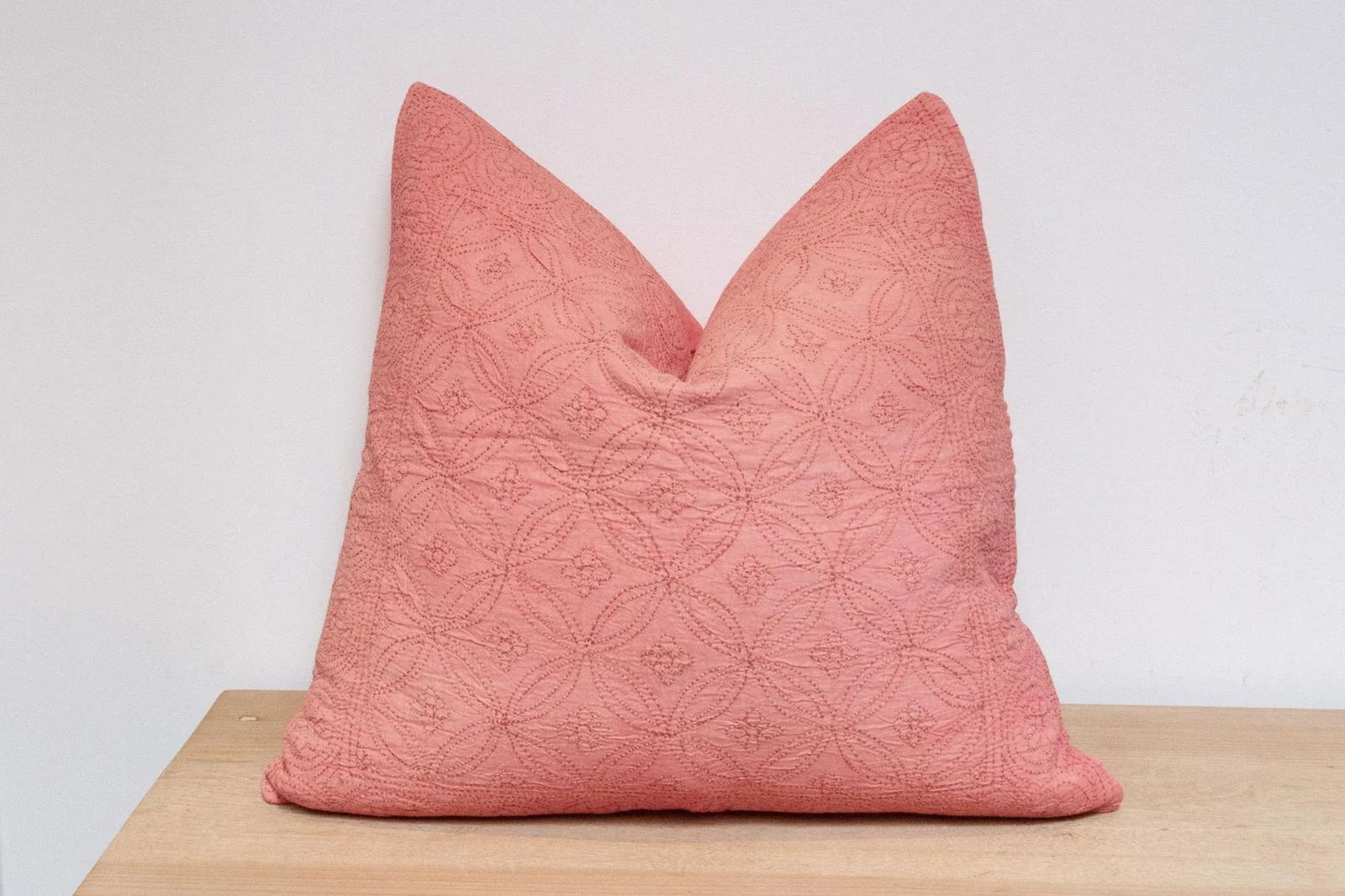 Rose Quartz Hand-Stitched Pillow Cover - 3
