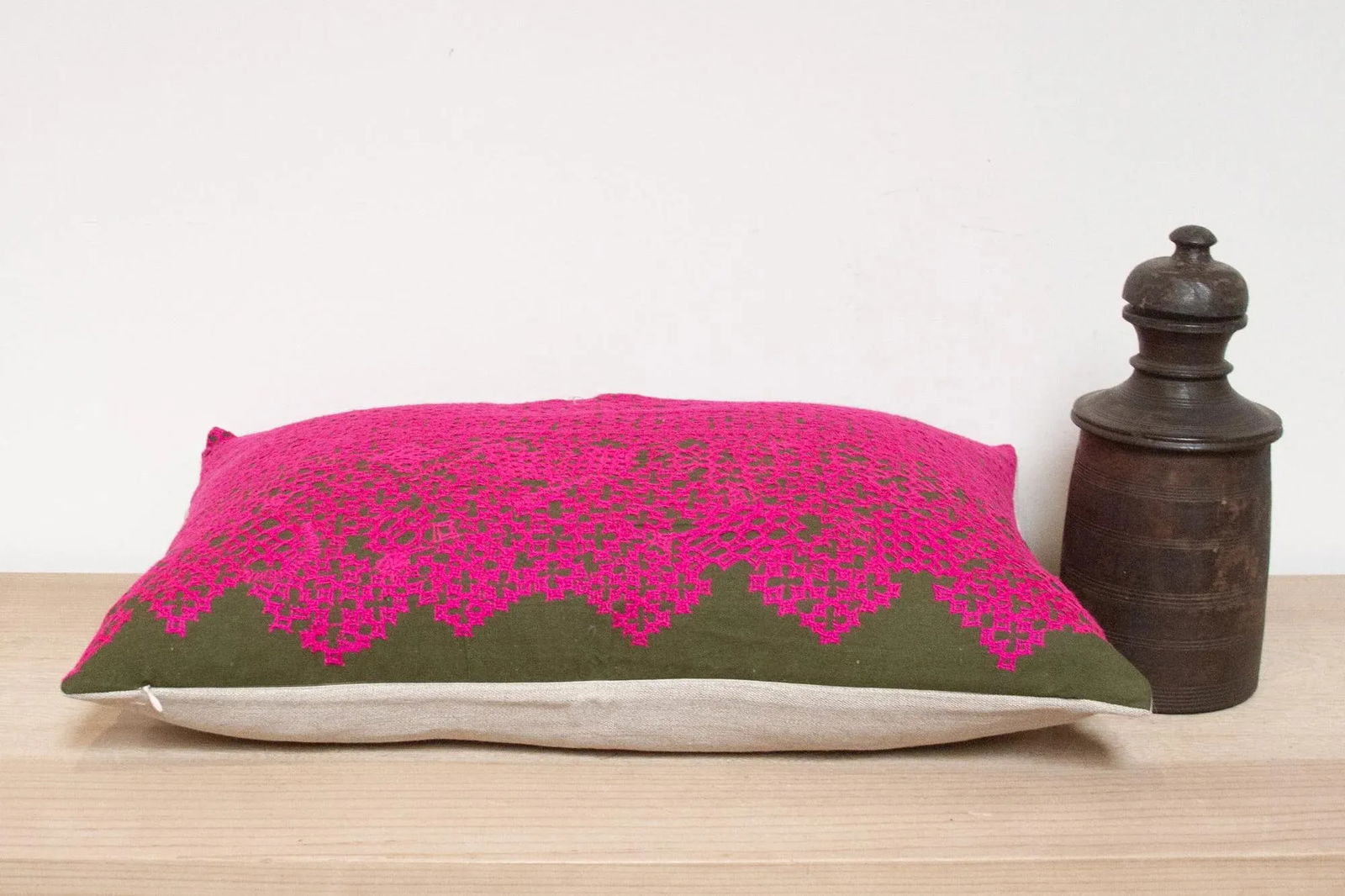 Murni Embroidered Floral Pillow - 5