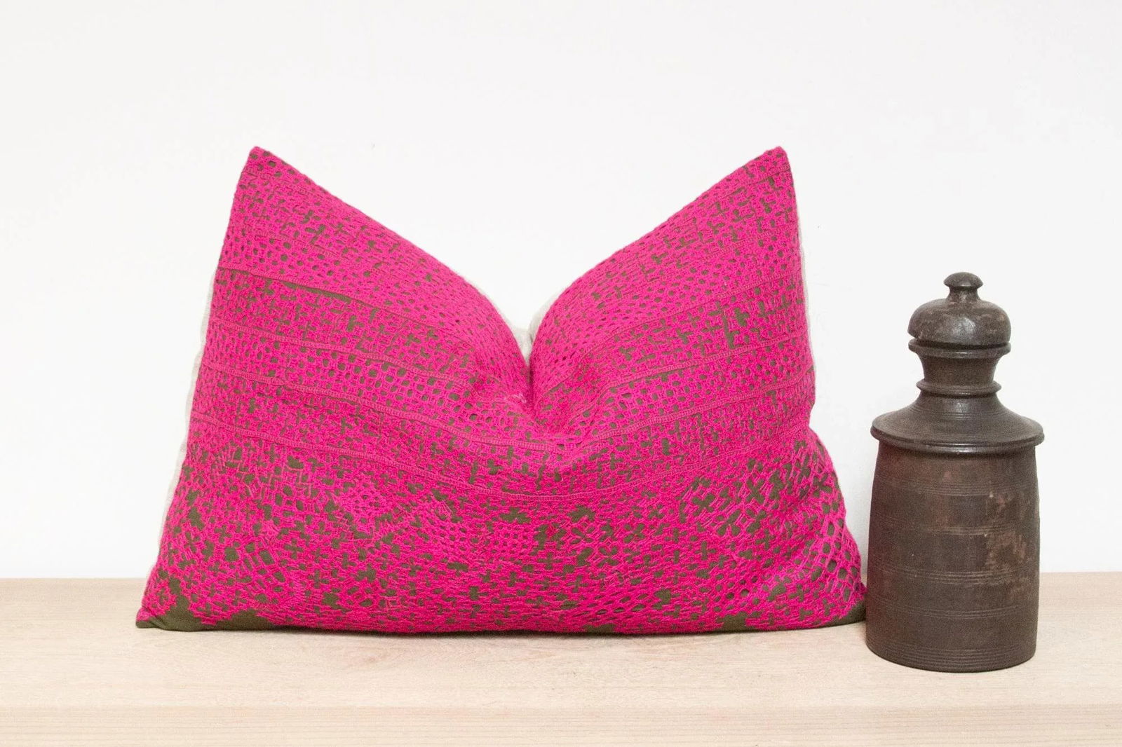 Murni Embroidered Floral Pillow - 7