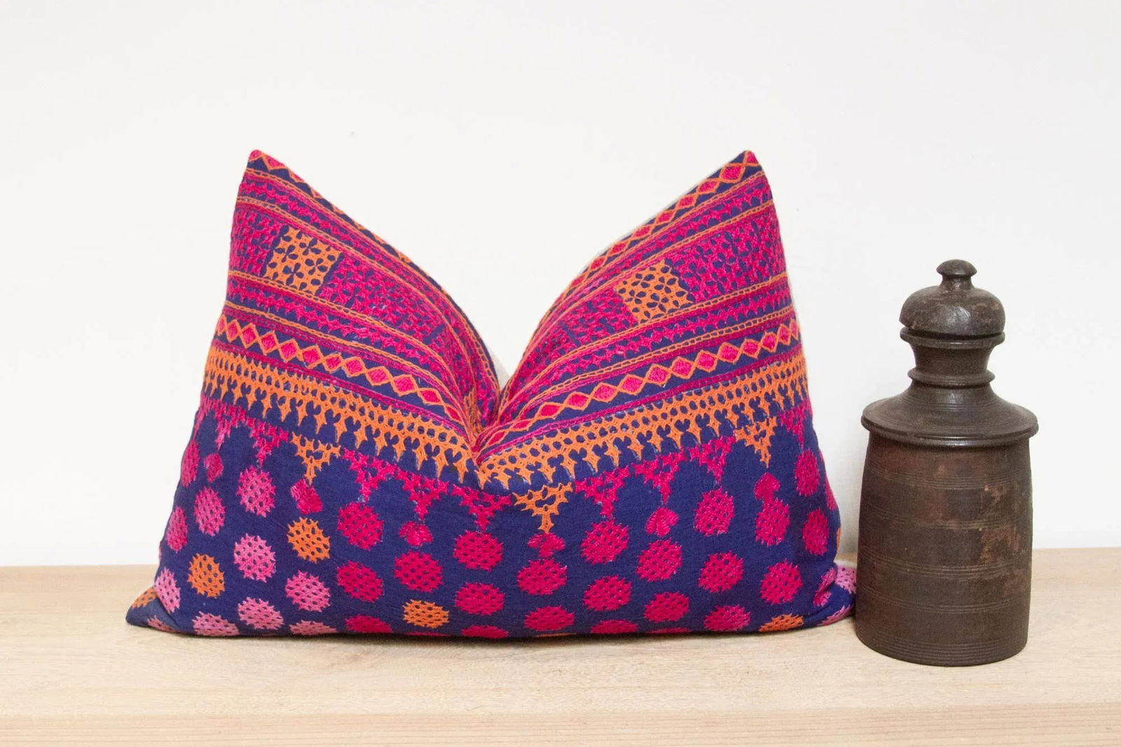 Zoya Embroidered Floral Pillow - 2