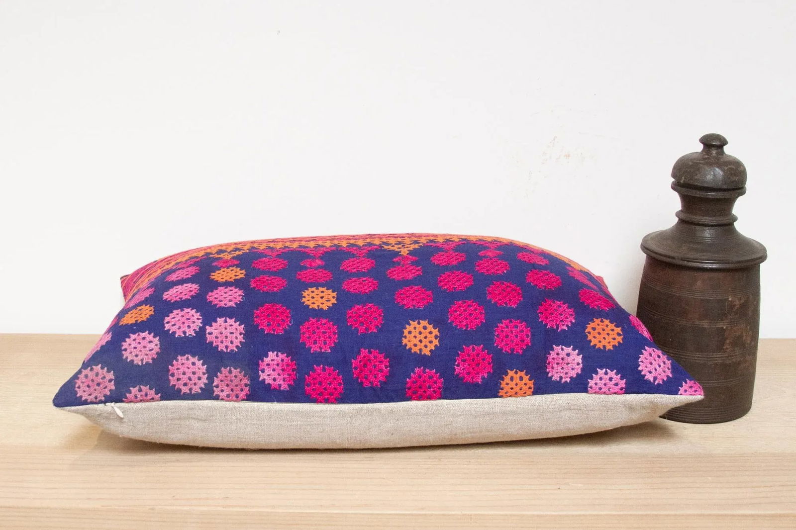Zoya Embroidered Floral Pillow - 3