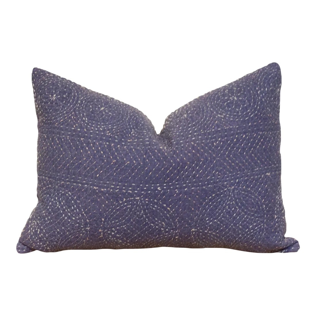 Indivar Hand-Stitched Pillow Cover: Handmade filanan hand-stitched pillow cover. This ornate textile is cotton based and adorned with the Meghval tribe's thread work. The embroidered medallions in this incredibly soft piece of art