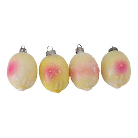 Milk Glass "Fruit" Ornaments, S/4