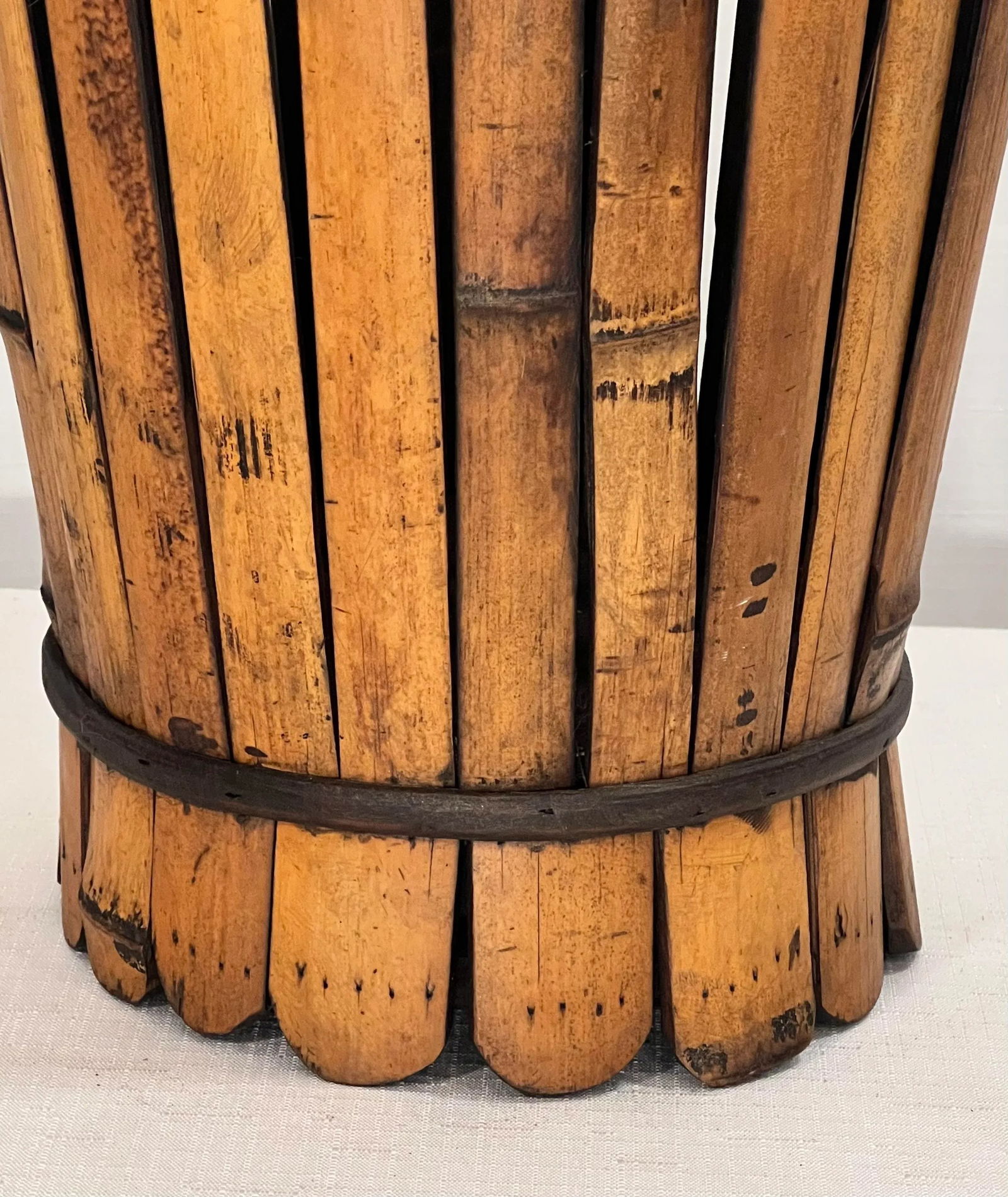 Vintage BoHo Chic Split Bamboo Floor Vase - 5