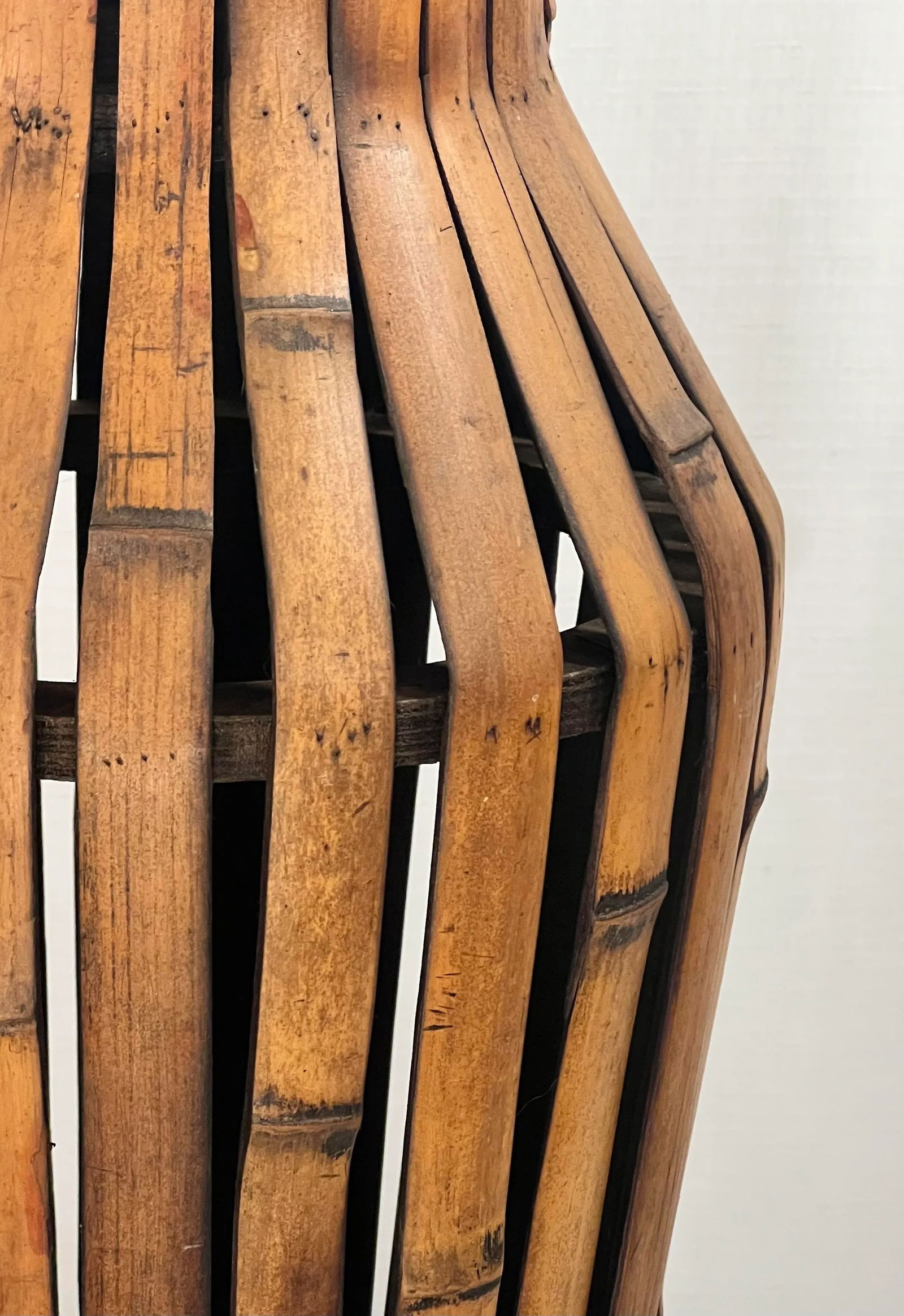 Vintage BoHo Chic Split Bamboo Floor Vase - 6