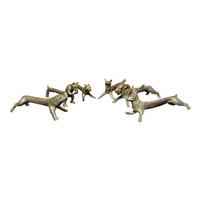 Set of 6 Animalia French Bronzed Knife Rests