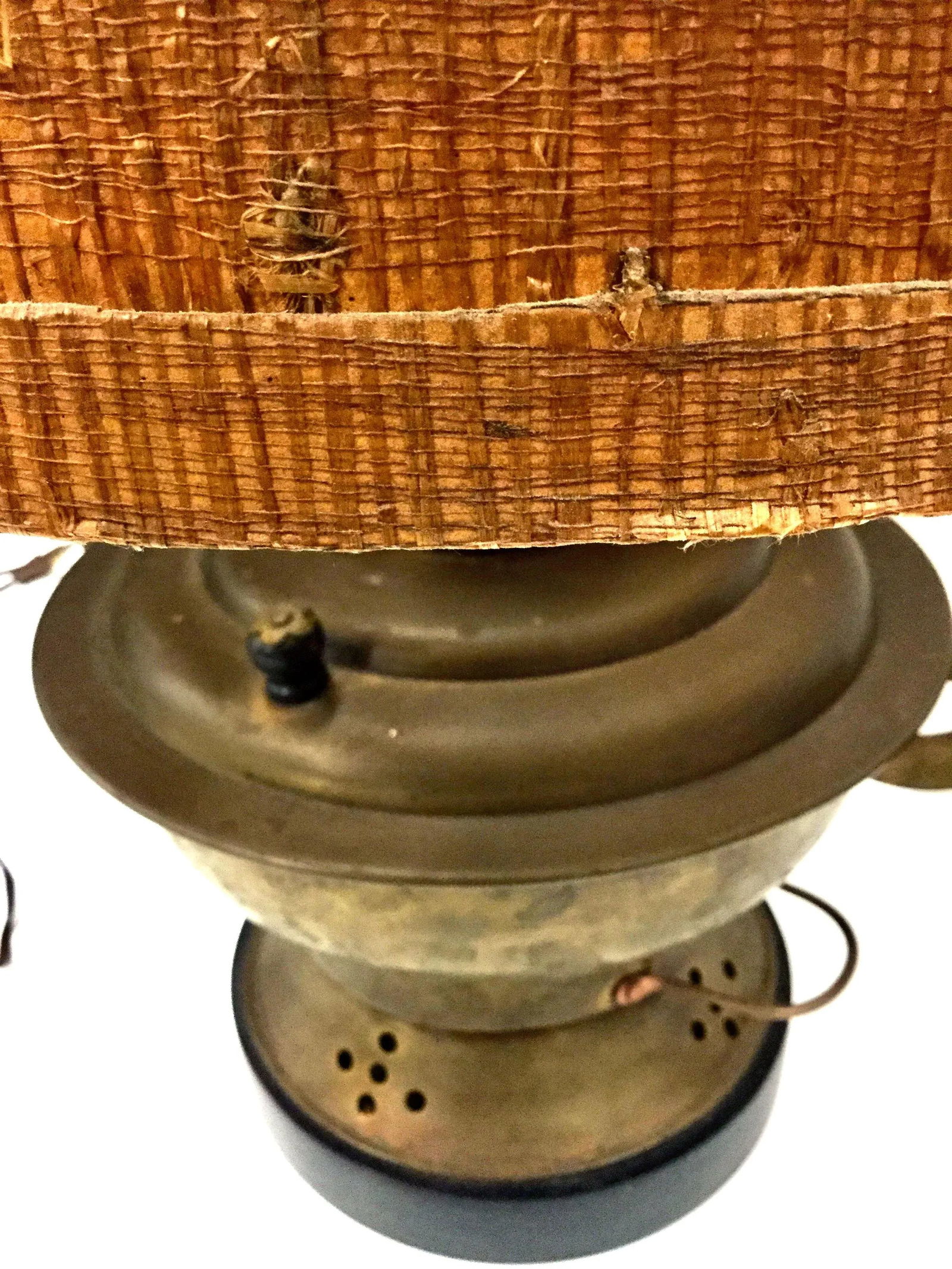 Vintage Mid Century Brutalist Brass Table Lamp - 10