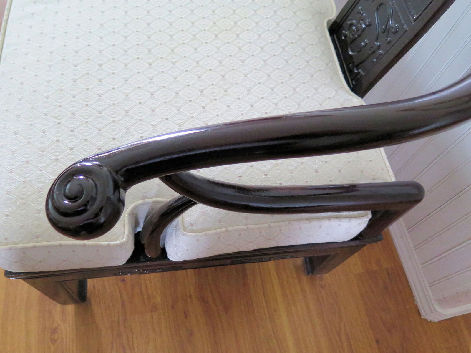 1950s Mid-Century Chinoiserie Cherry Wood Settee/Bench in the Manner of James Mont - 5