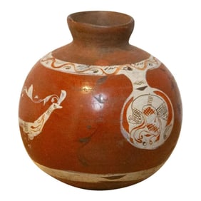 Hand-Painted Bird Motif Water Pot