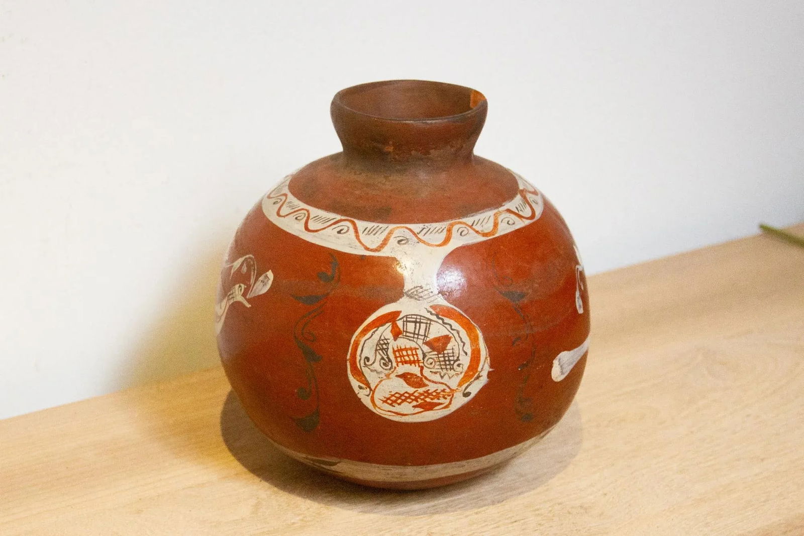 Hand-Painted Bird Motif Water Pot - 4