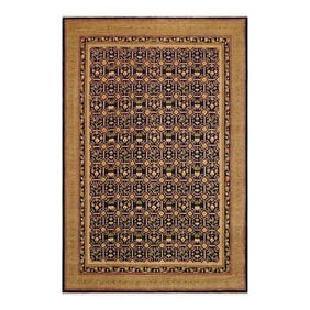 1980s Shabby Chic Ziegler Blue Green Hand-Knotted Wool Rug - 9'1'' X 11'5''