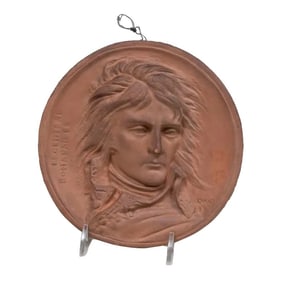 Terracotta Ceramic Bust Plaque of Napoleon Bonaparte by David Dâ"Â™angers