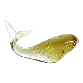 Mid-Century Murano Attributed Whale Figurine
