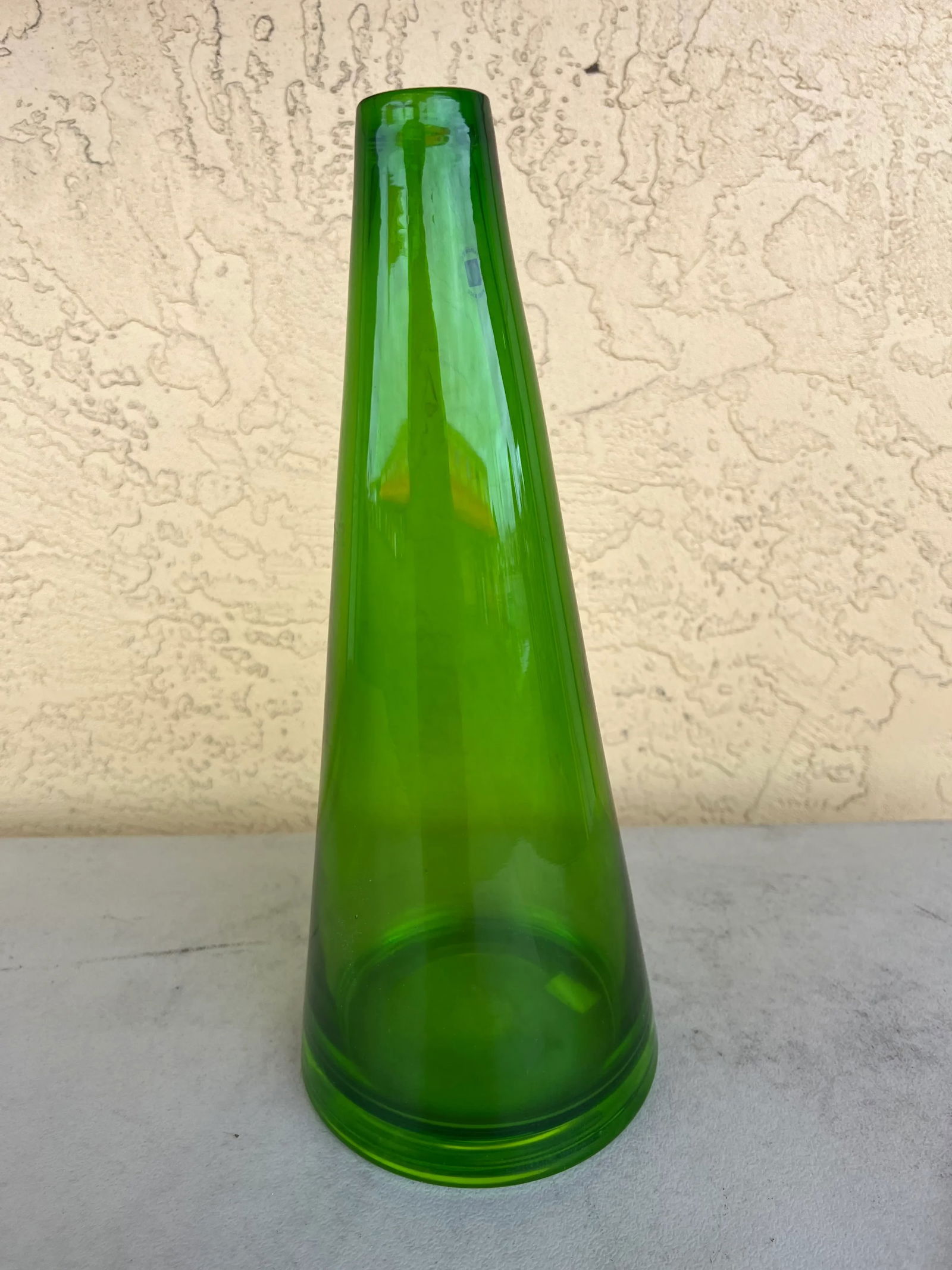 Mid Century Green Art / Vase Glass by Tarnowiec - 4