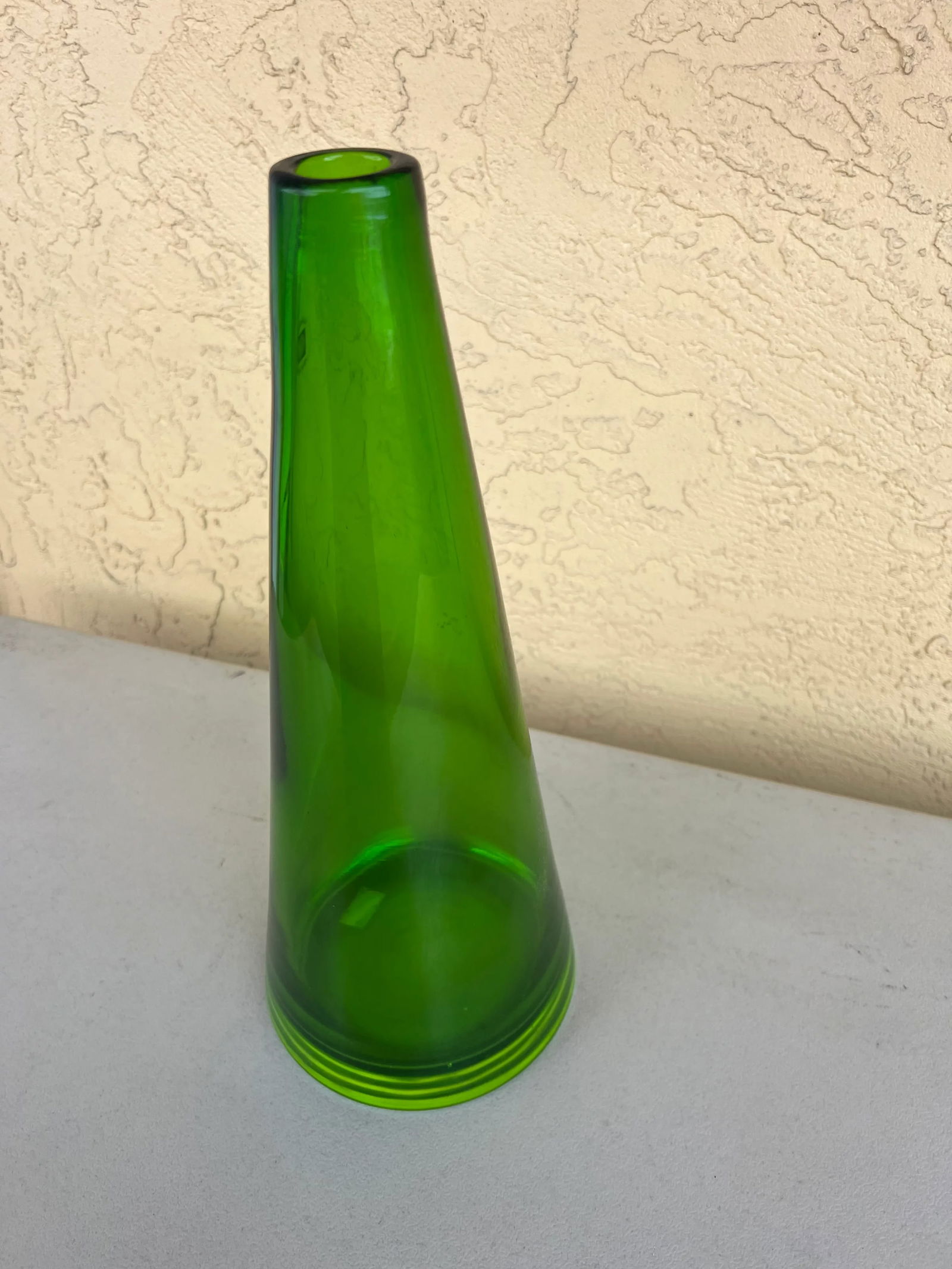 Mid Century Green Art / Vase Glass by Tarnowiec - 6
