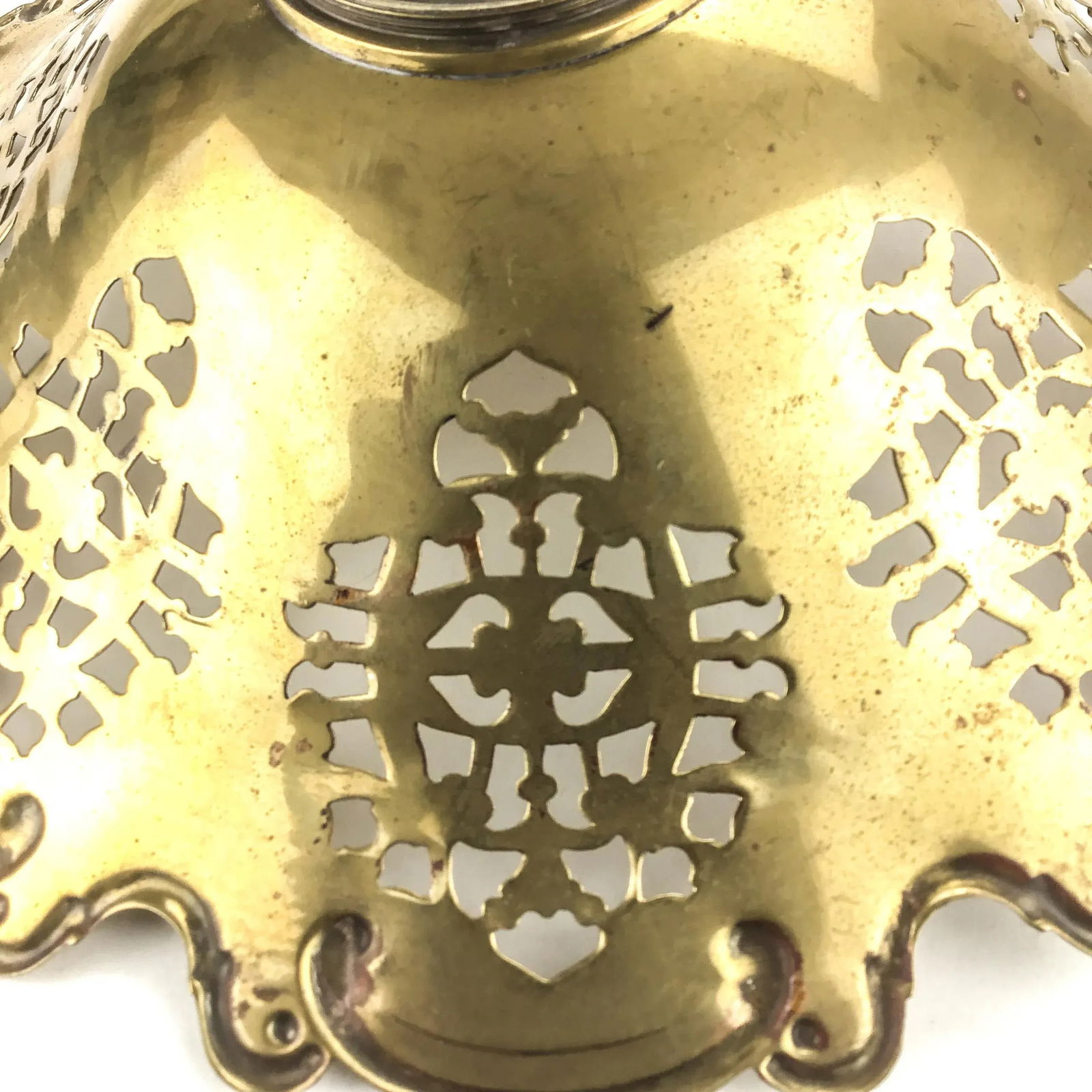 Vintage Solid Brass French Fruit Basket - 10