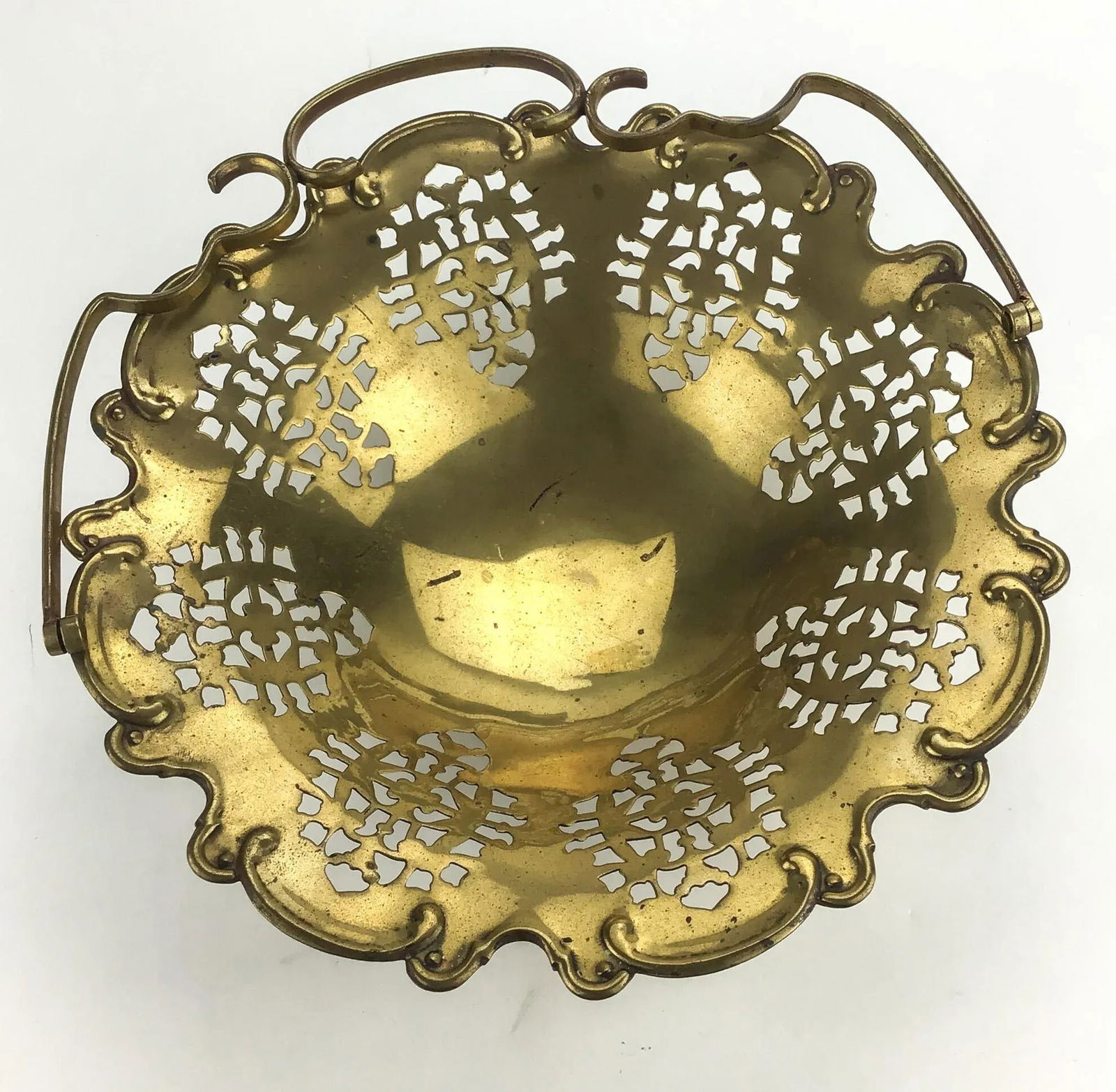 Vintage Solid Brass French Fruit Basket - 3