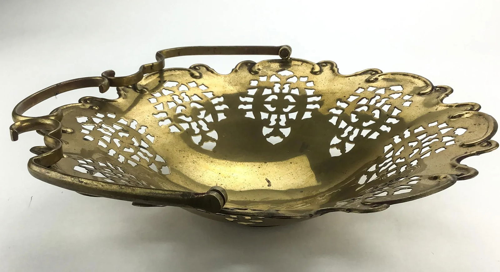 Vintage Solid Brass French Fruit Basket - 4