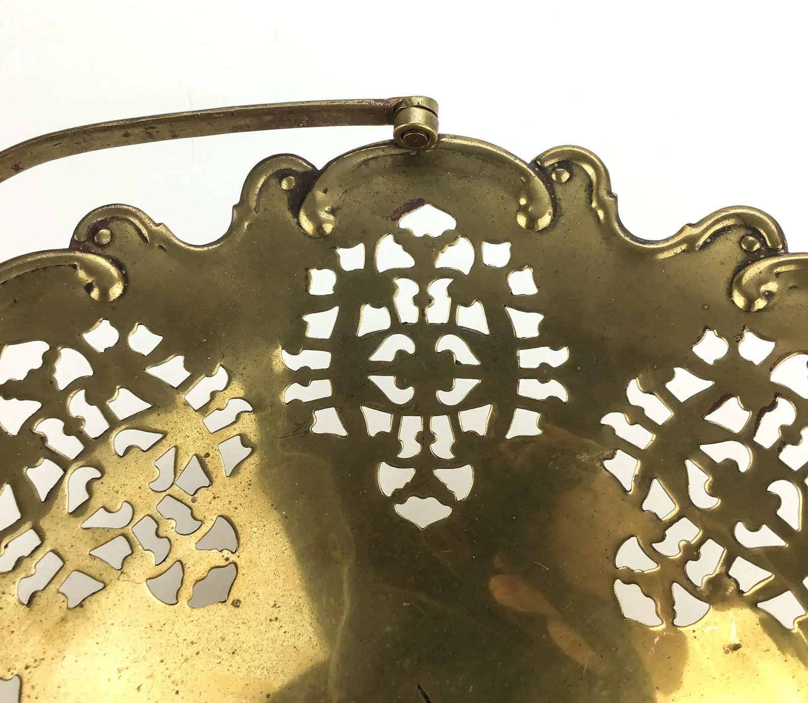 Vintage Solid Brass French Fruit Basket - 6