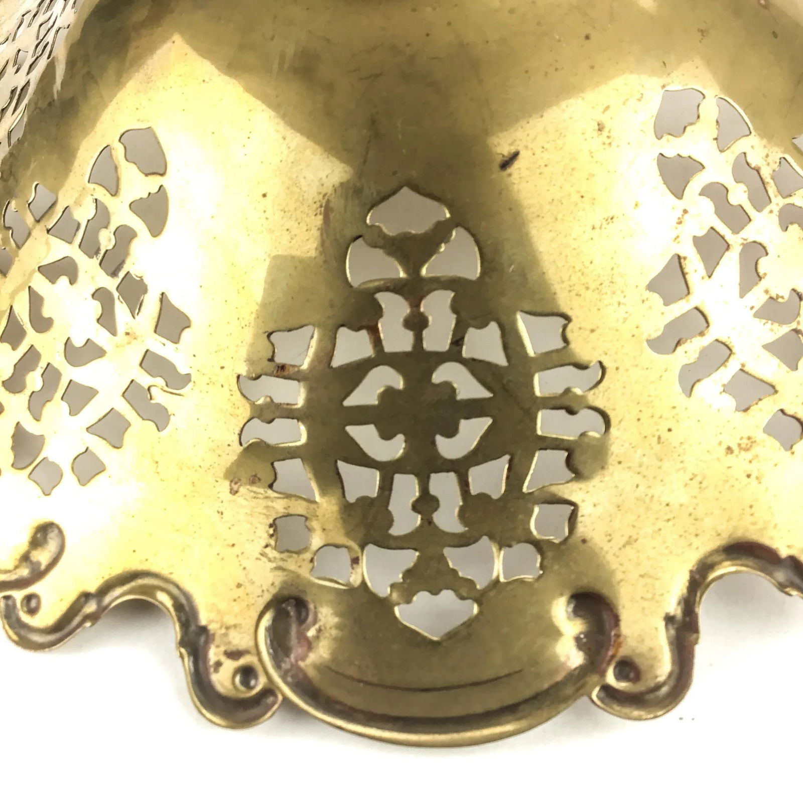 Vintage Solid Brass French Fruit Basket - 9