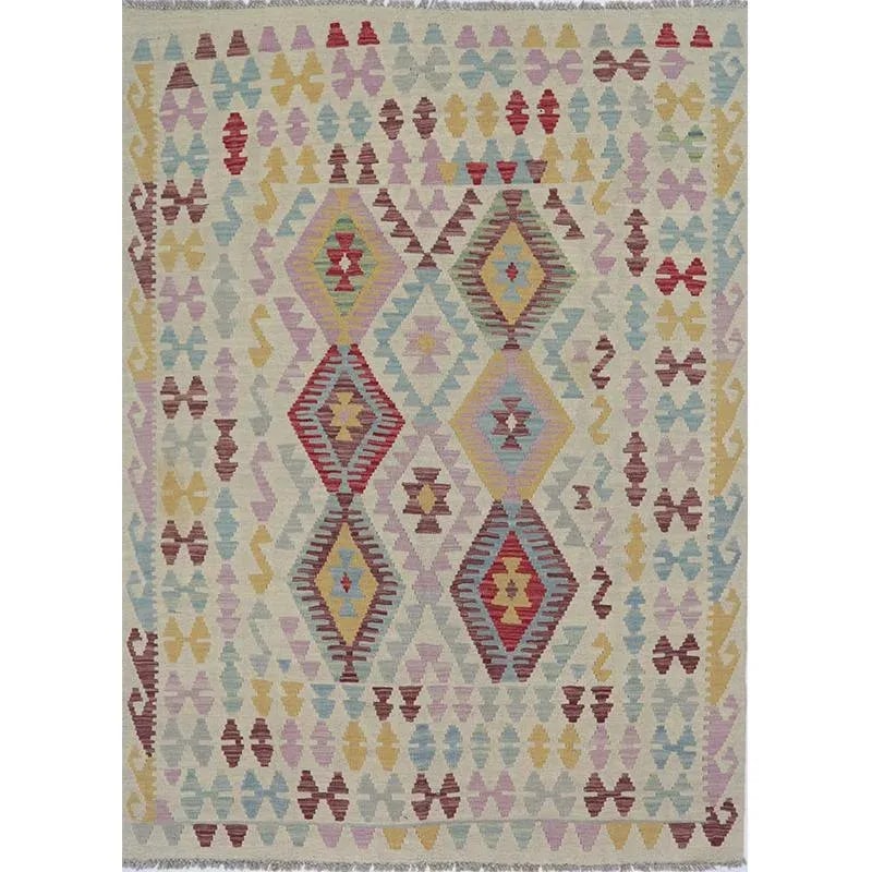 Handwoven Turkish Kilim Rug - 4"²10"³ × 6"²7"³ - 10