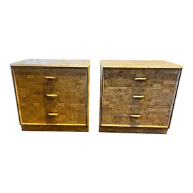 1970s Maitland-Smith Tessellated Stone Nightstands (A Pair)