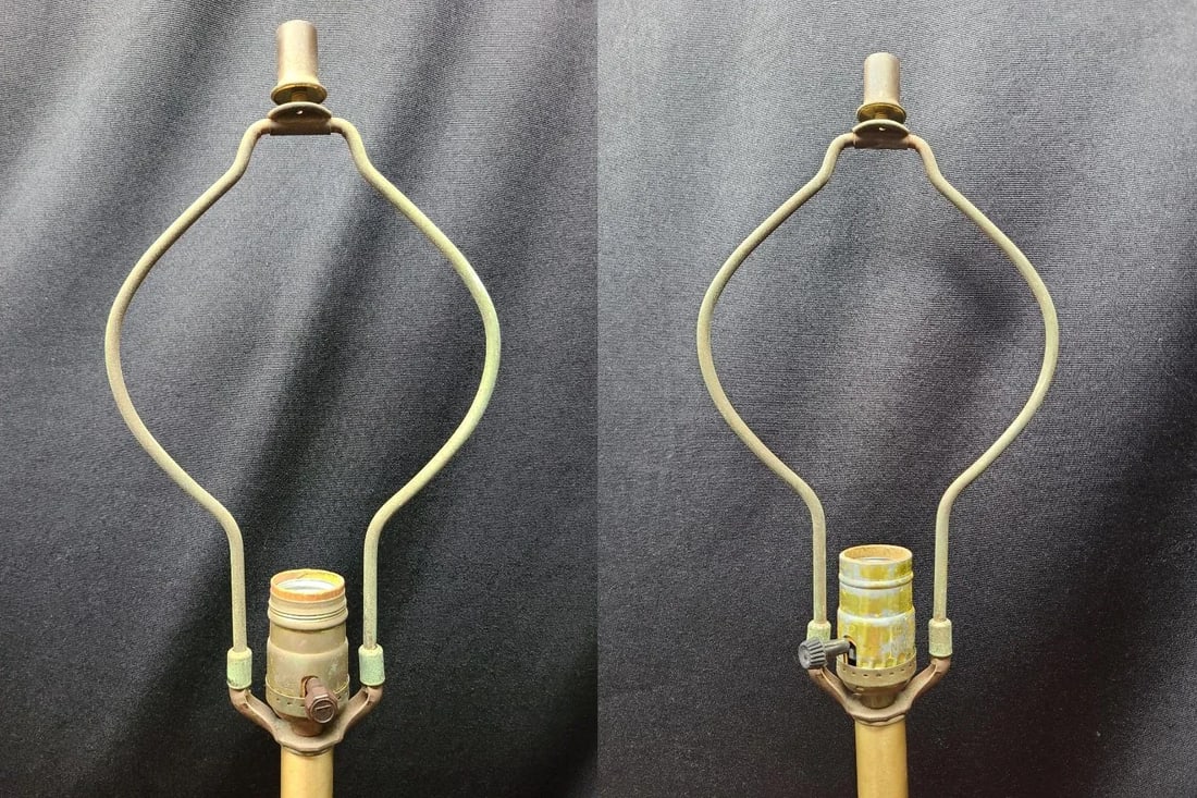 Mid-Century Modern Orange Pottery Lamp Pair - 12