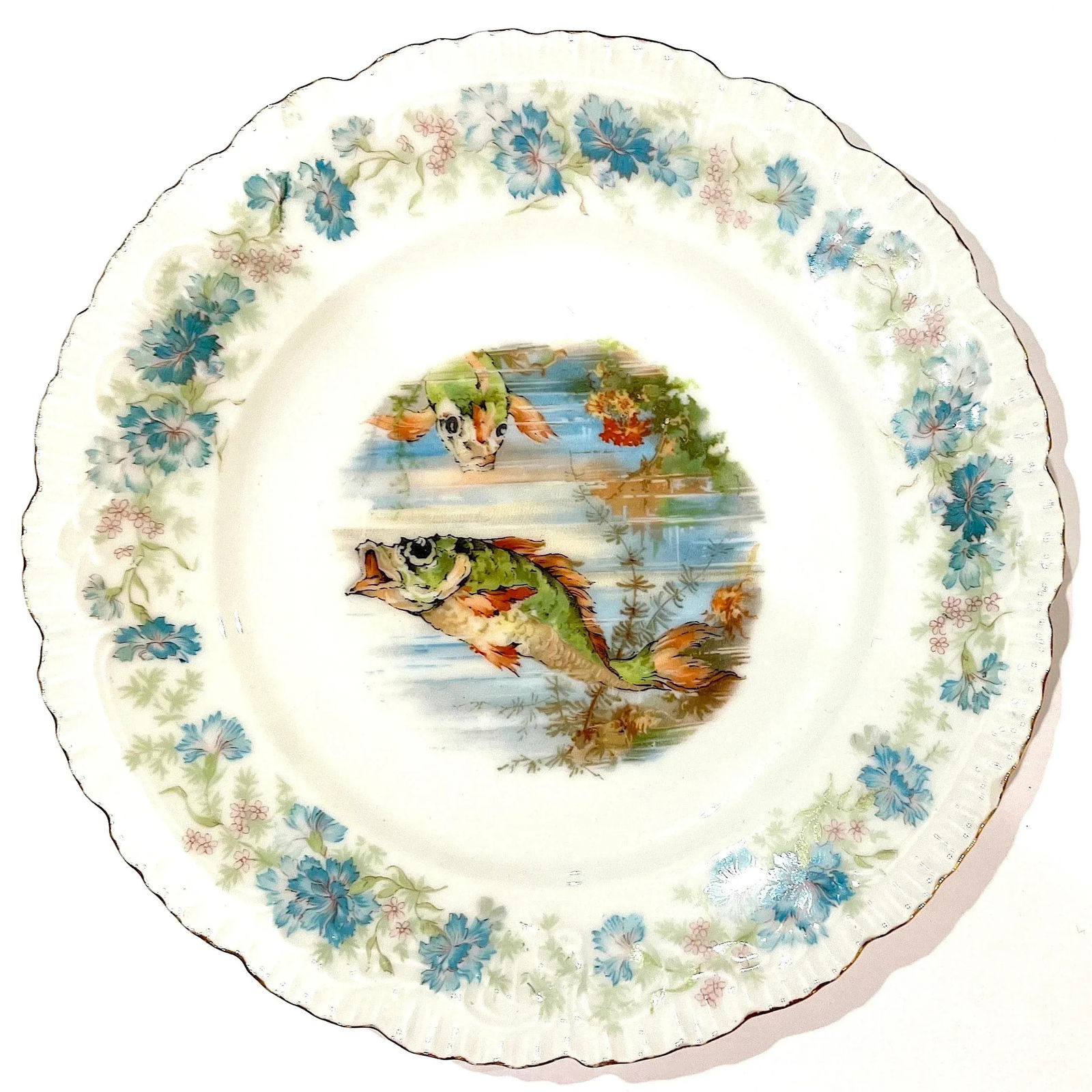 Antique Edwardian Porcelain Fish Service for Eight - Joseph Schachtel, Germany- 9 Pieces - 4