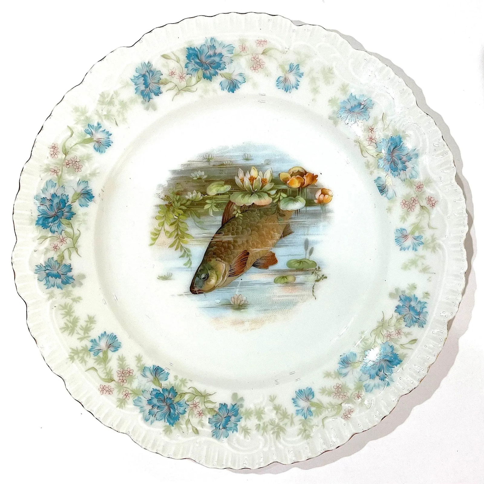 Antique Edwardian Porcelain Fish Service for Eight - Joseph Schachtel, Germany- 9 Pieces - 6