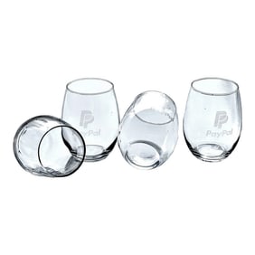 PayPal Wine or Drinking Glasses Rounded Drinking Tumblers Set of 4