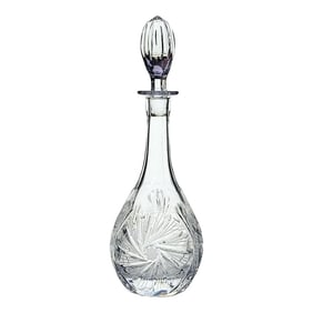 Crystal Glass Pinwheel Decanter W/ Stopper