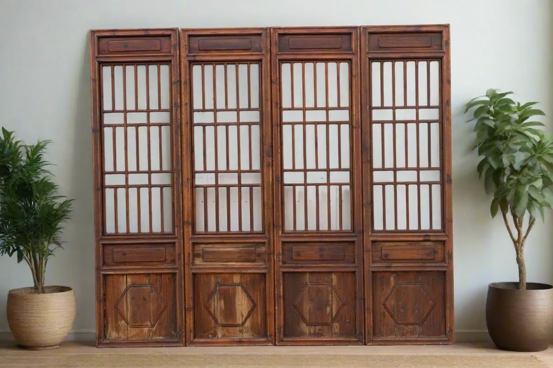 Set of Four, 19th Century Farmhouse Screen Panels - 2