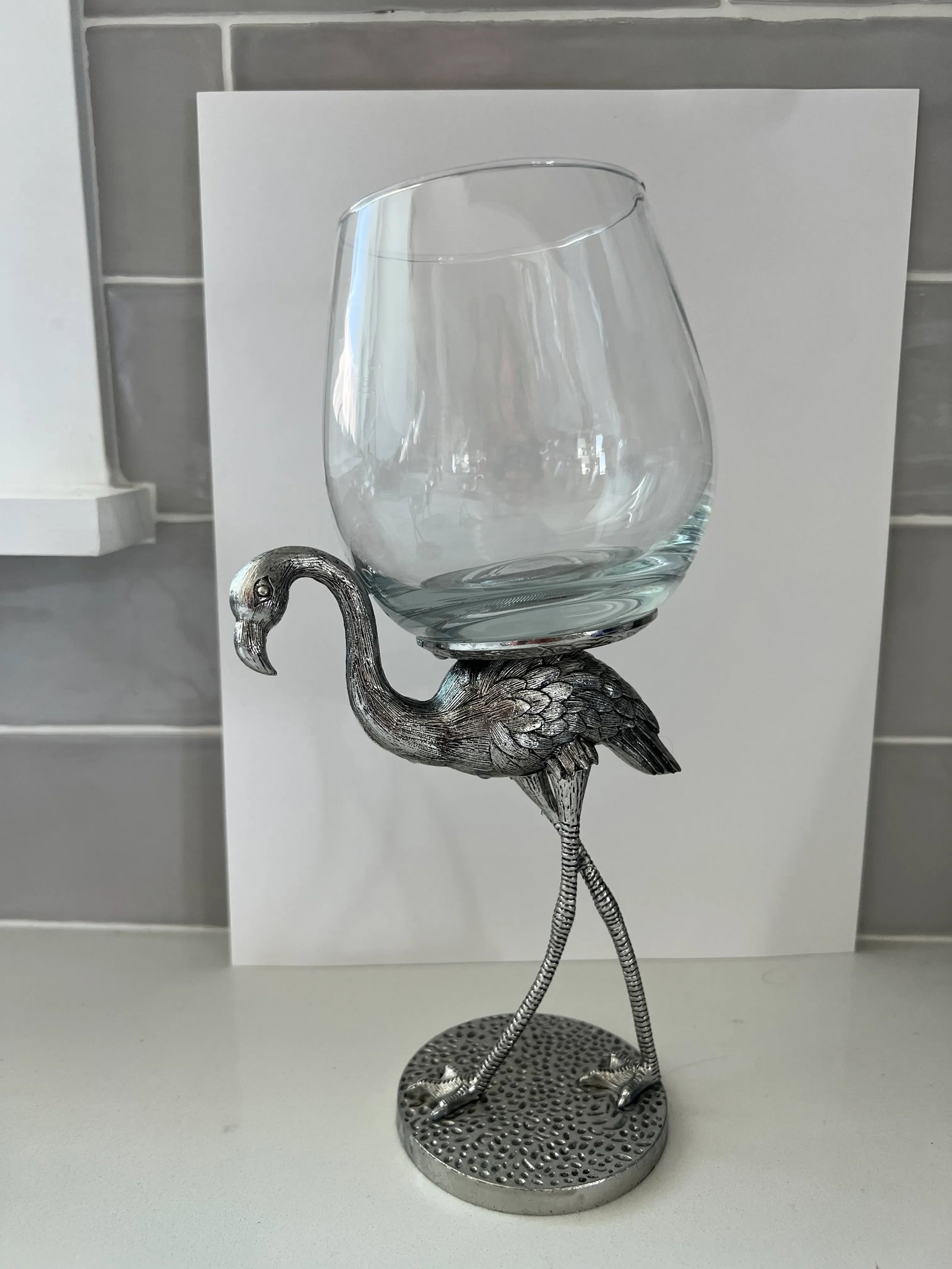 Metal Flamingo Wine Glasses - Set of 4 - 11