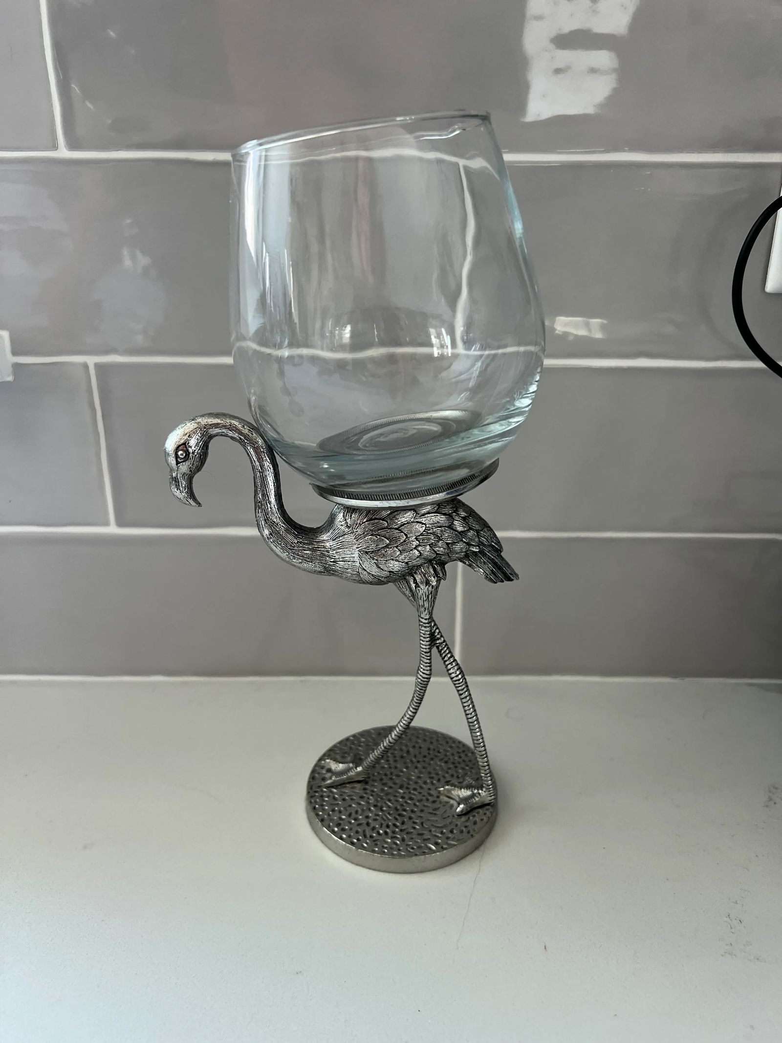Metal Flamingo Wine Glasses - Set of 4 - 4