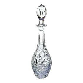 Crystal Glass Pinwheel Decanter W/ Stopper