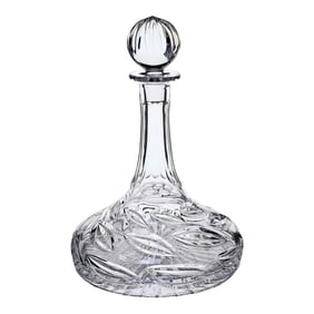 Crystal Captain's Decanter Leaf Leaves Cut Glass