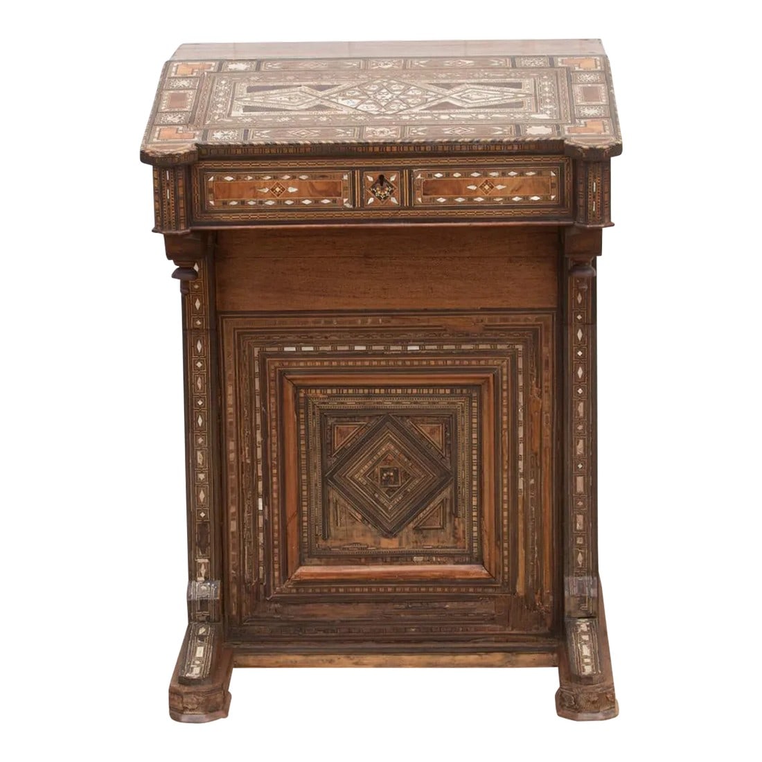 Antique Damascus Marquetry Inlay Secretary (1 of 12)