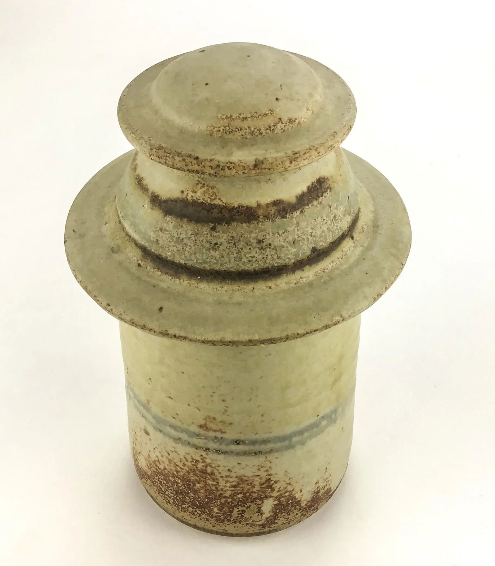 Vintage Artisan Pottery Studio Hand Crafted Covered Storage Container - 3