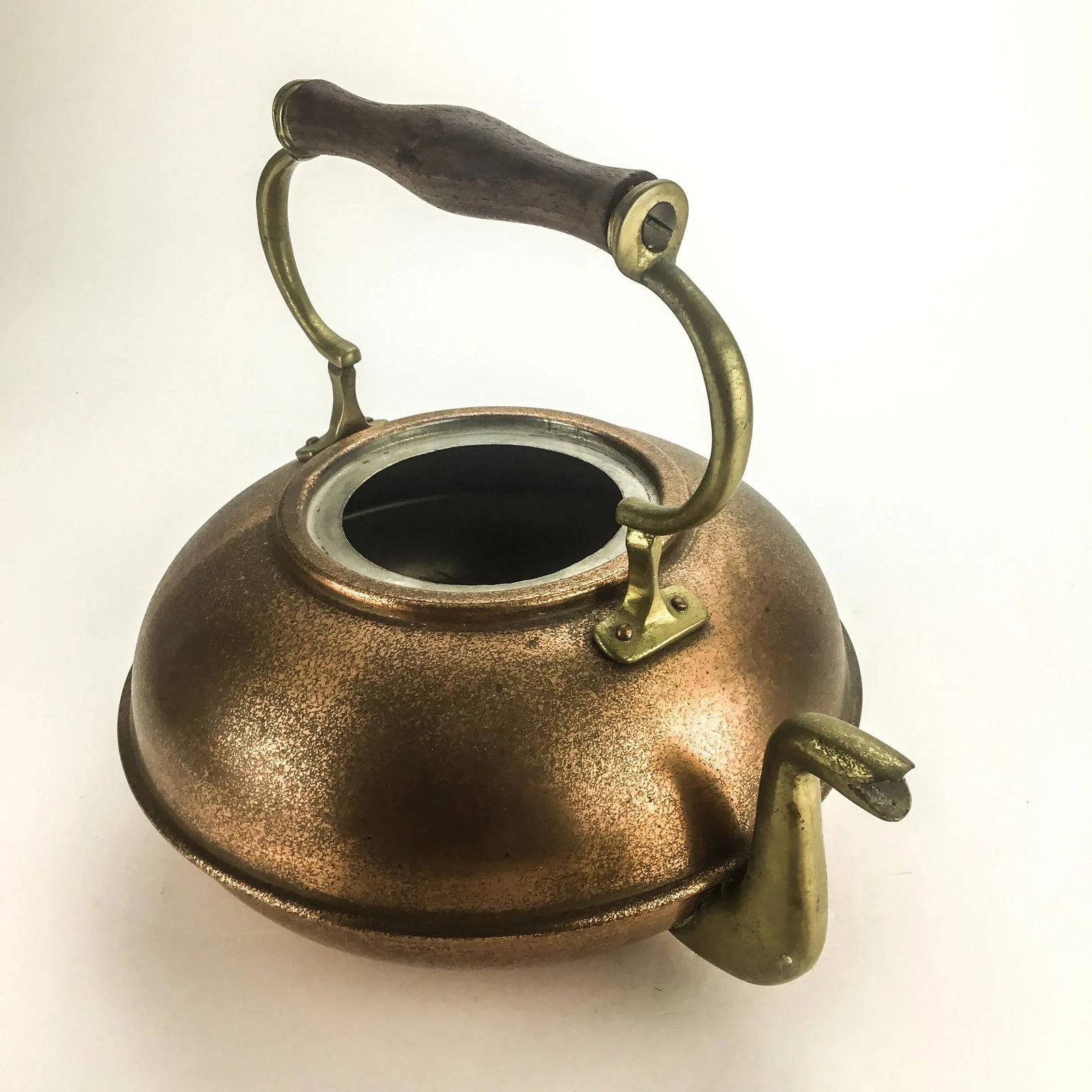 Vintage Copper and Wood Tea Kettle After Francis Sanderson - 6