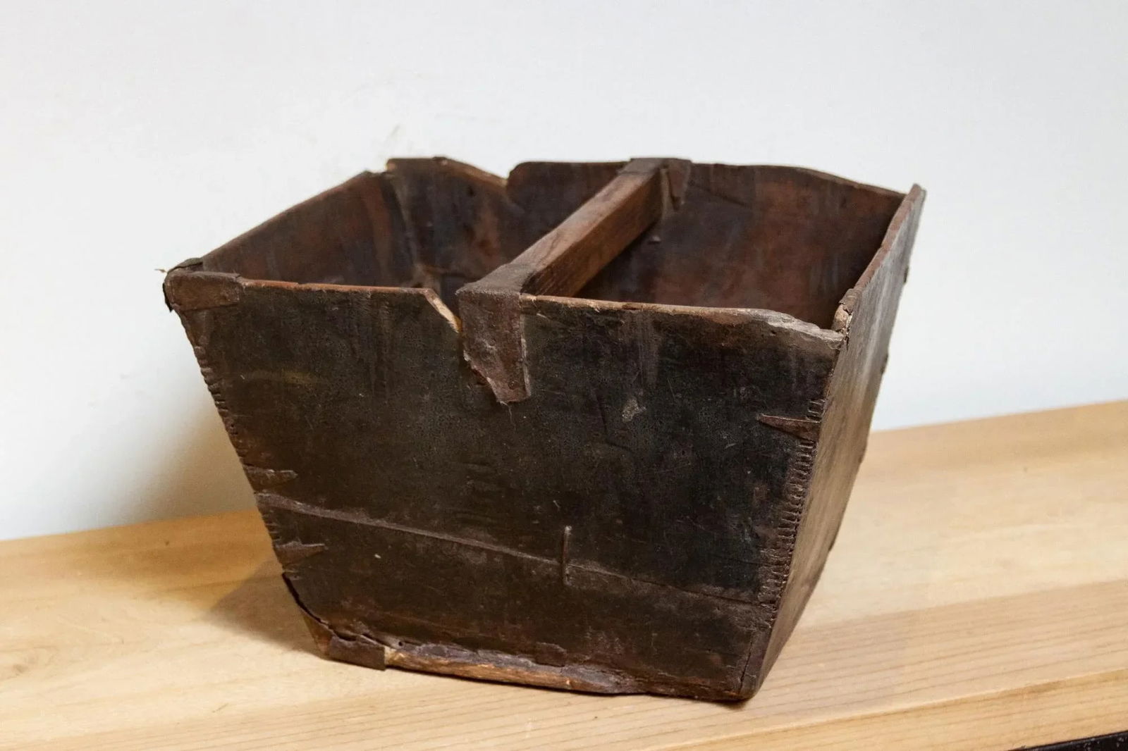 Old Chinese Wooden Basket - 4