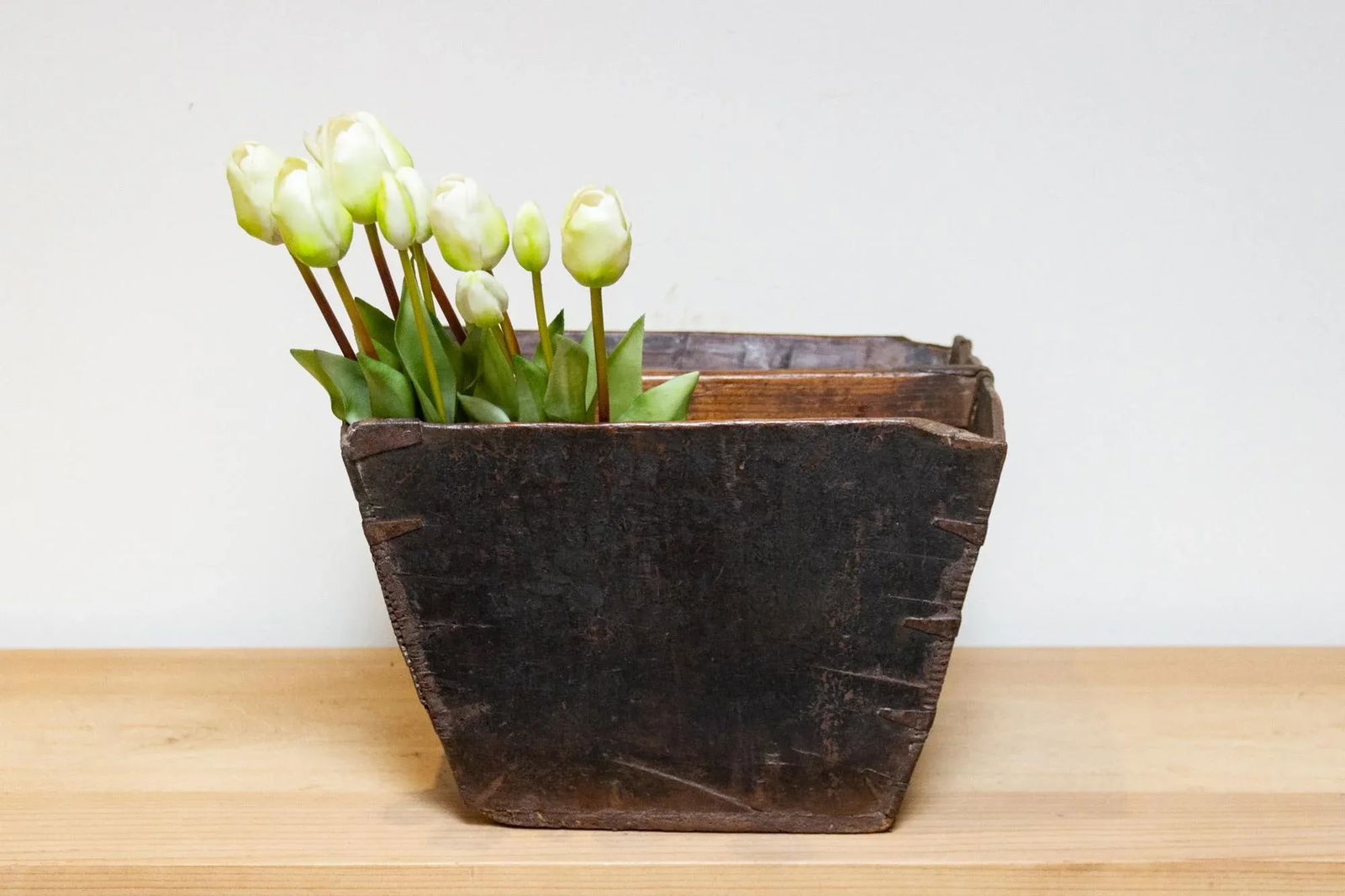 Old Chinese Wooden Basket - 7