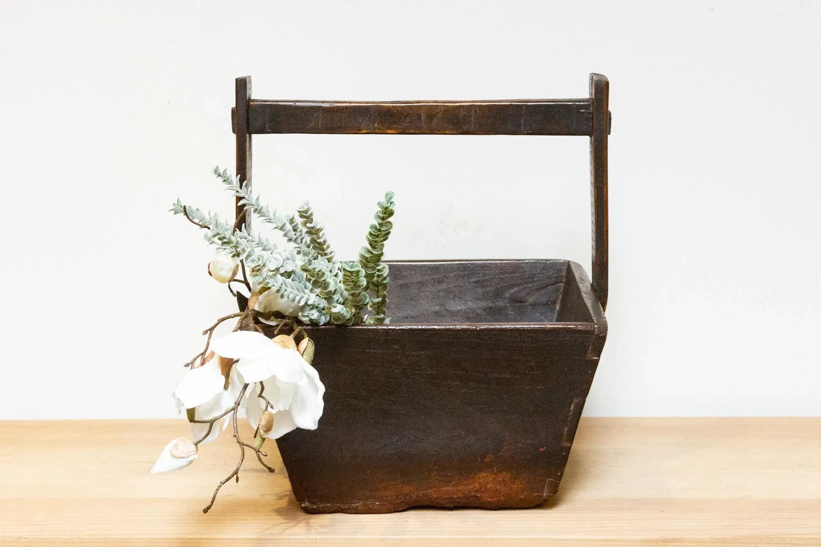 Antique Chinese Vegetable Wooden Basket - 2