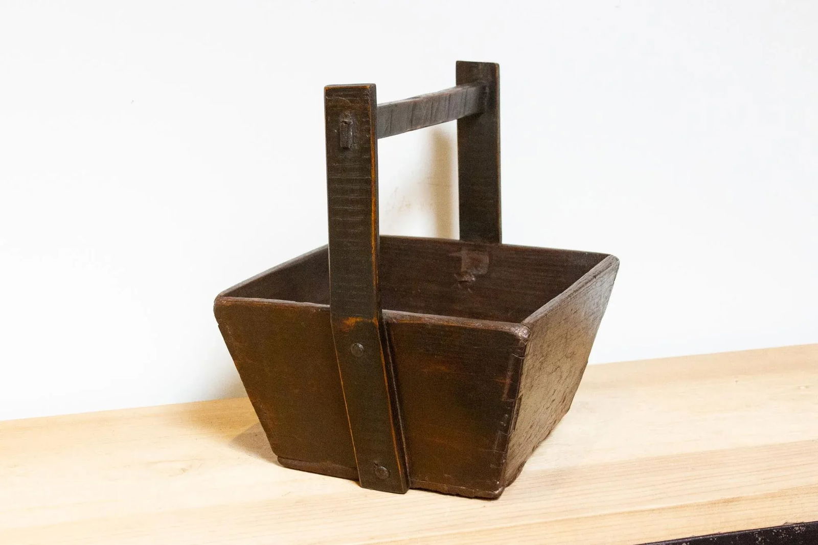 Antique Chinese Vegetable Wooden Basket - 4