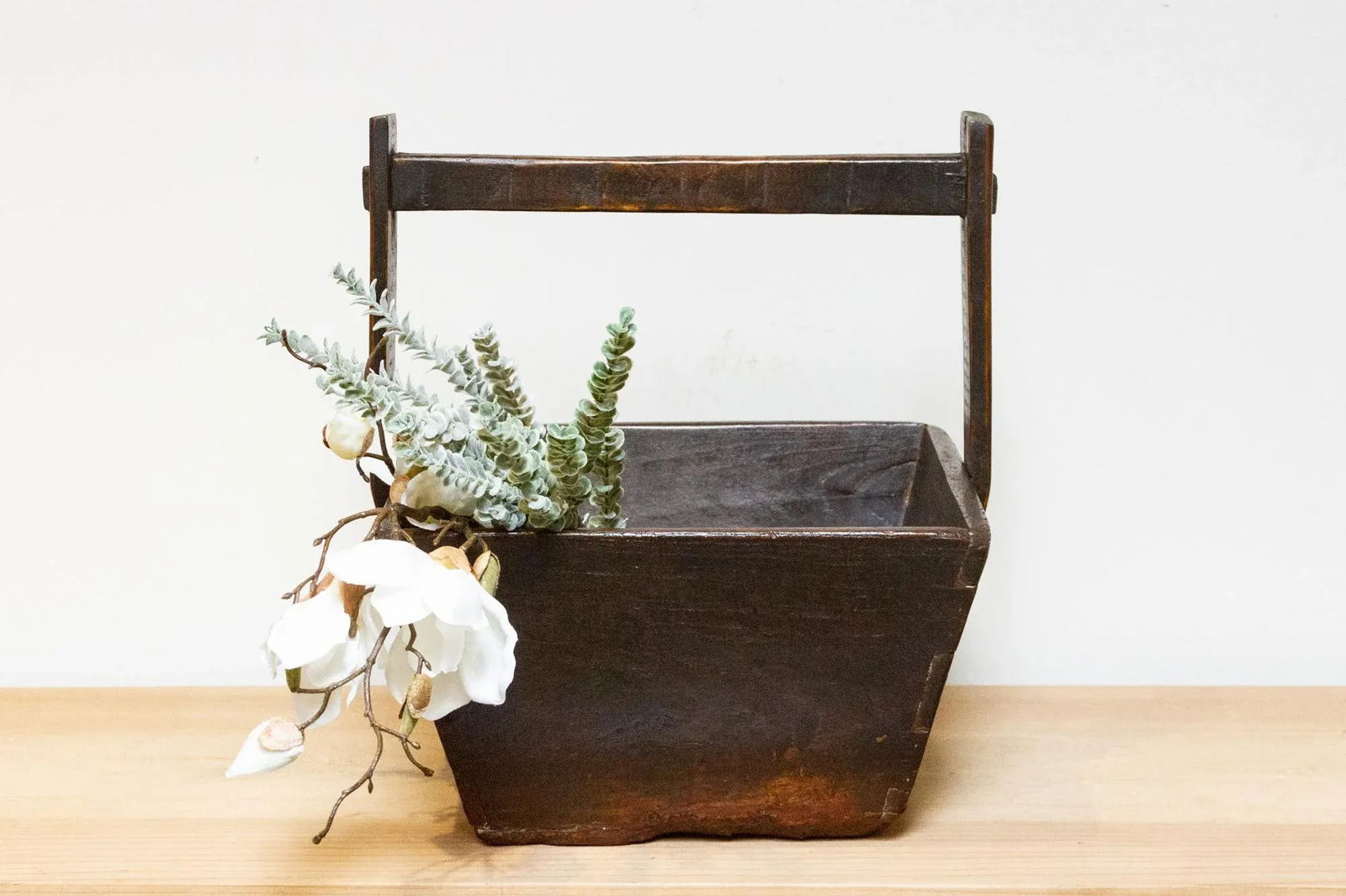 Antique Chinese Vegetable Wooden Basket - 7