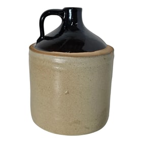 Old Albany Primitive Stoneware Jug Crock Jar 10.5" Tall