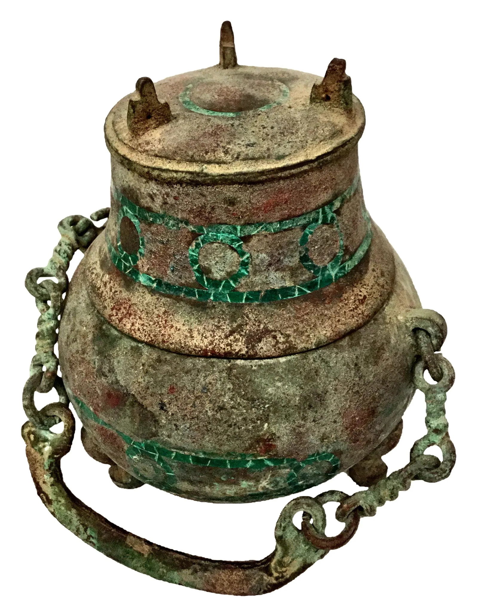 Antique Bronze Eastern Asia Wine Pot With Cup - 3