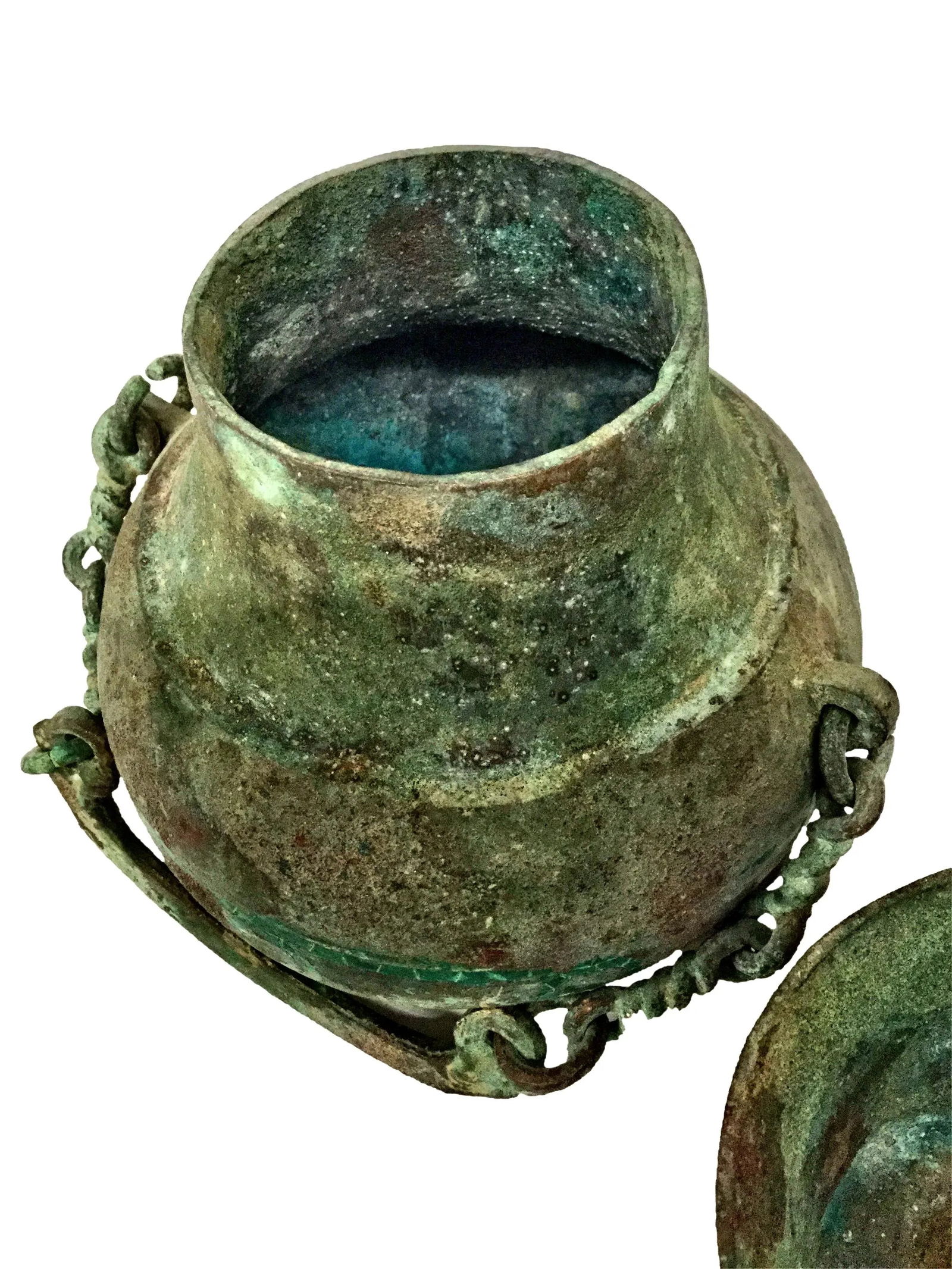 Antique Bronze Eastern Asia Wine Pot With Cup - 5
