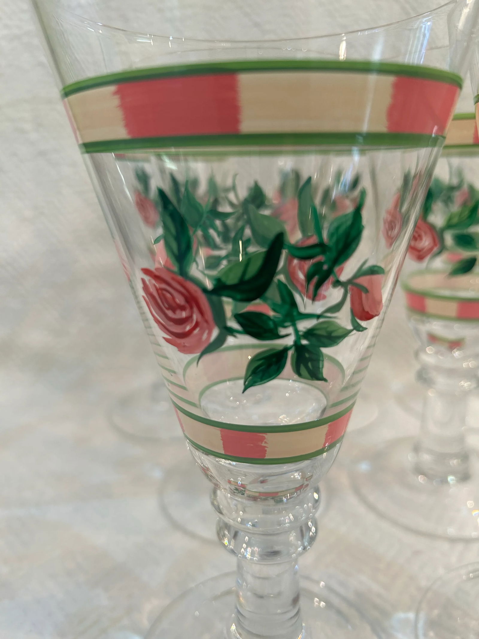 Early 21st Century Wedgwood "English Cottage" Hand Painted Goblets - a Set of 7 - 2